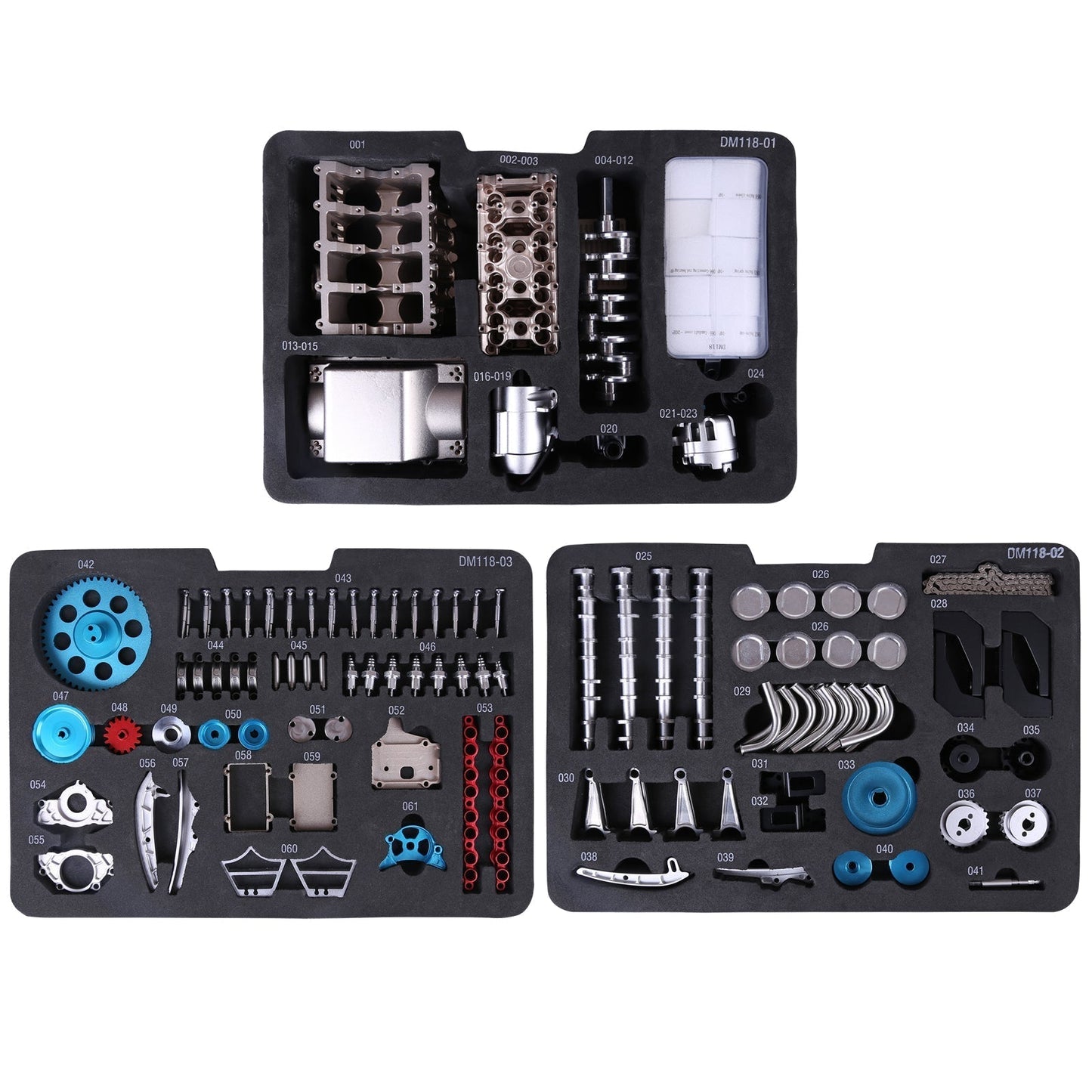 V8 Engine Model Kit that Works - Build Your Own V8 Engine - TECHING 1: 3 Full Metal V8 Car Engine Model Kit 500+Pcs